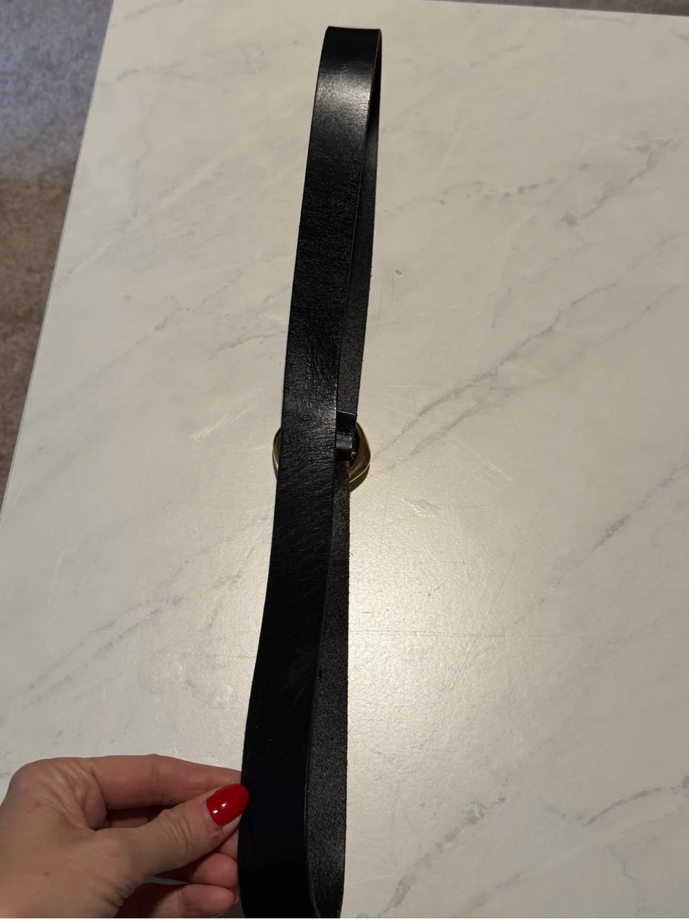 Madewell Leather Women's Belt with Gold Buckle